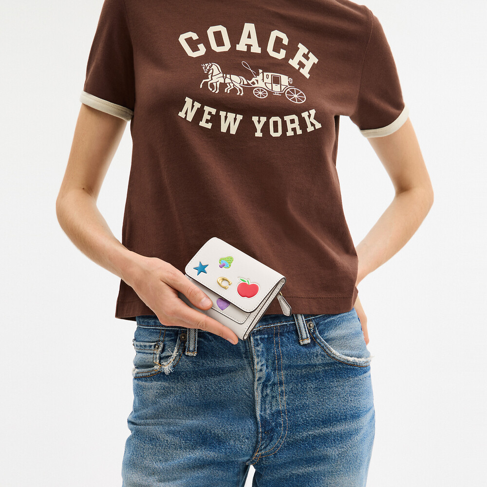 Coach Mila Small Flap Wallet With Sticker Print NWT - Picture 2 of 3